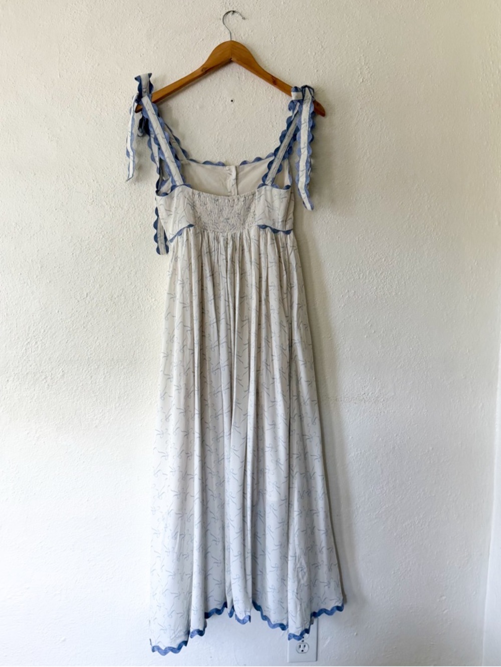 Sofie The Label Blue Bow Ric Rac Midi Maxi Dress - Picture 3 of 9
